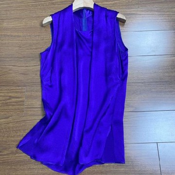 桑蠶絲圓領套頭夏季打底背心上衣純色百搭寬松無袖真絲珍珠緞T恤