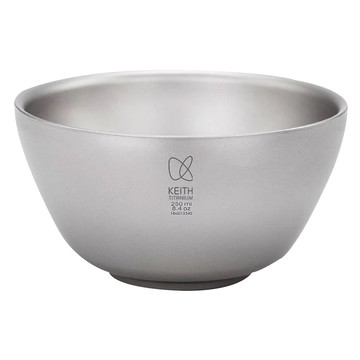 Keith Titanium 鎧斯 Ti5352 雙層鈦碗 Ø116 x 63 mm 250ml 82g 純鈦表面噴砂  鈦色  1個