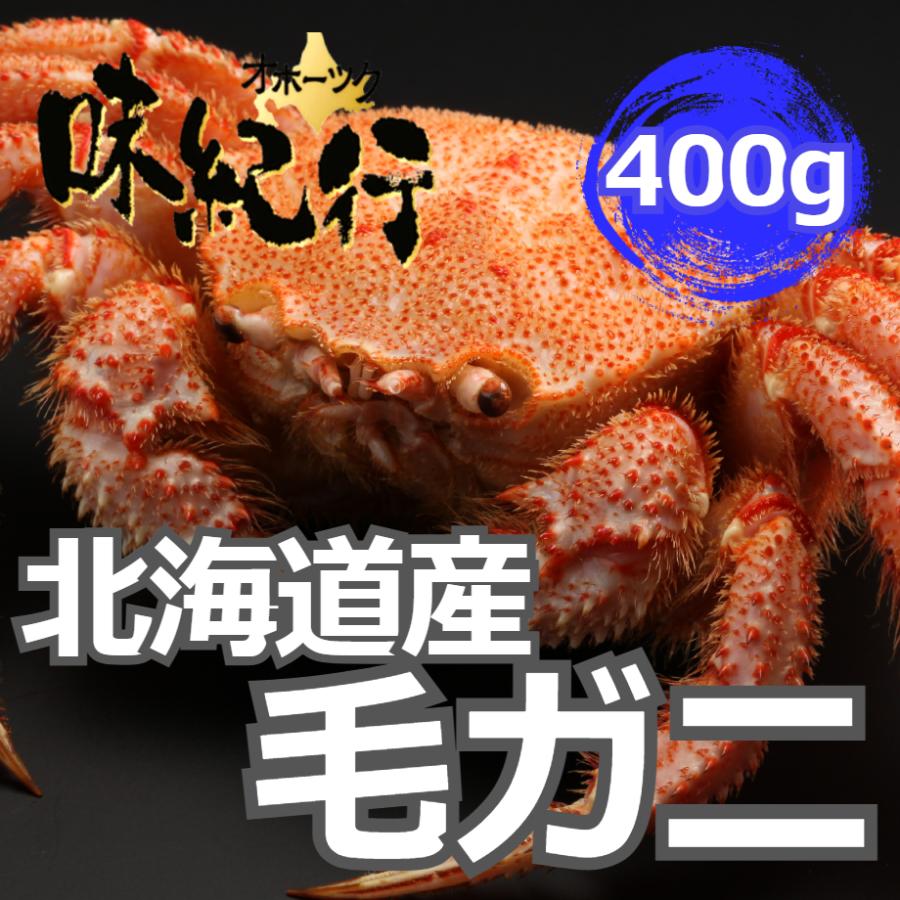 毛ガニ 北海道産 約400g 1尾入り ボイル済 送料無料 毛がに ギフト カニ かに 蟹