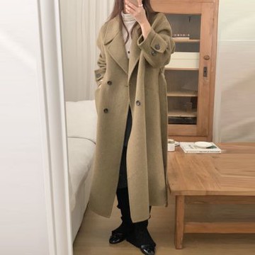 正韓外套 手工羊毛呢長款大衣EPC1102-創翊韓都