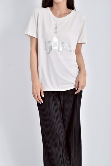 (M) karl lagerfeld棉質印花白色短袖上衣