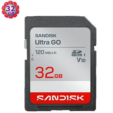 SanDisk 32G 32GB SD Ultra Go 120MB/s V10 SDSDUGN-032G- 記憶卡