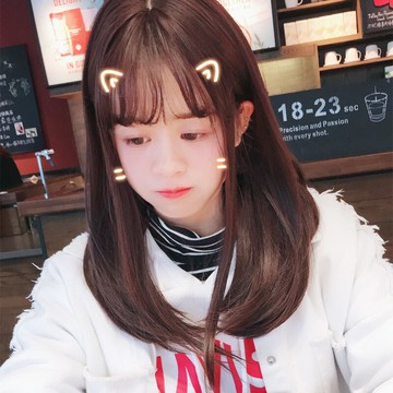 中長假髮整頂假髮-空氣瀏海蓬鬆直髮女假髮9色73vl7【獨家進口】【米蘭精品】