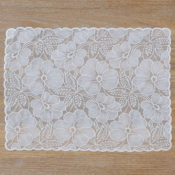 花朵蕾絲單層餐墊 45x33cm (4片) 白色
