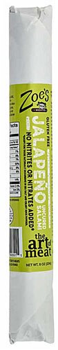 Zoe's Meats Gourmet Uncured Salami Stick Gluten Free Jalapeno 8 oz