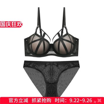 法式新款蕾絲面料性感內衣套裝上托鏤空收副乳小胸聚攏有鋼圈少女
