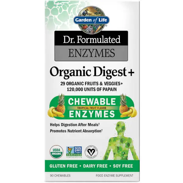 Enzymes Organic Digest+ 有機消化輔助酵素 - 熱帶水果 - 90 錠咀嚼錠