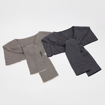 niceioi 週末光影條紋針織披肩