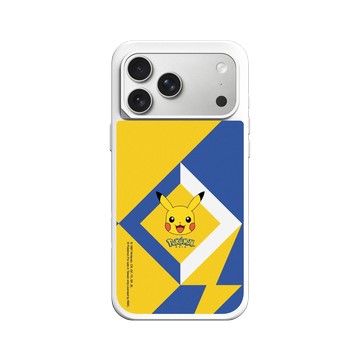 iPhone 17 Pro Max SolidX 白 - 寶可夢 Pokemon - 幾何閃電-皮卡丘