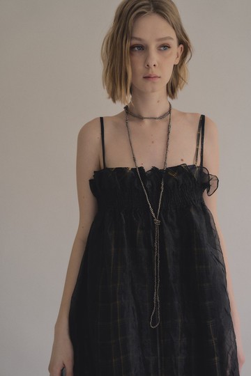 organza pocket dress 歐干紗口袋洋裝 silent black 靜謐黑