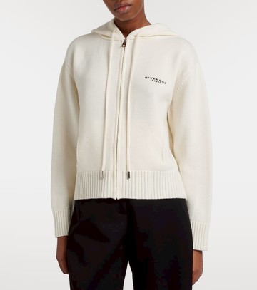 Givenchy Logo hooded wool and cashmere zip-up cardigan