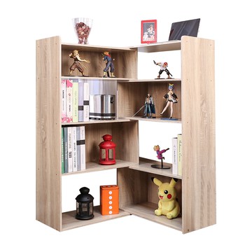 BuyJM MIT低甲醛四層轉角伸縮收納櫃(寬60-110cm)置物櫃//書櫃集成木色