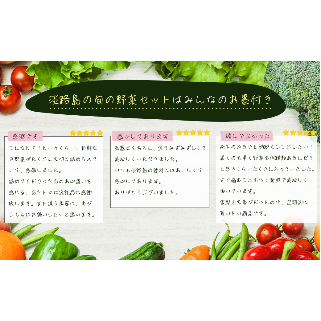 淡路島の旬の野菜セット　１年コース（月１回×１２回）