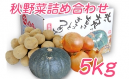 北海道 富良野産 野菜 5kgセット じゃがいも＆玉ねぎ＆かぼちゃ 3種 詰め合わせ (中山農園)