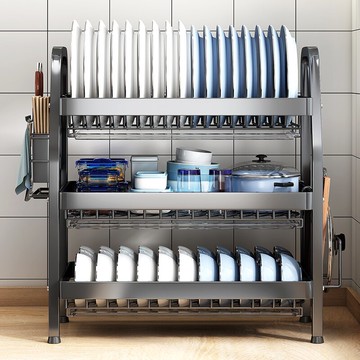 廚房置物架碗碟收納架多功能放碗架碗盤碗筷收納盒碗柜家用瀝水架