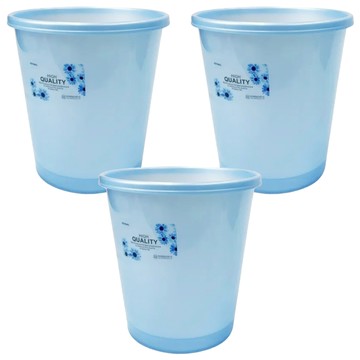 KEYWAY 聯府 珠光花語垃圾桶 200g 4.8L 3個  直徑203 x 218mm  藍色  1組