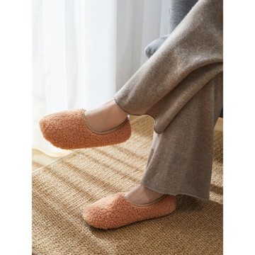 羊羔毛拖鞋女包跟厚底室內保暖秋冬日系居家軟底防滑防水靜音包頭
