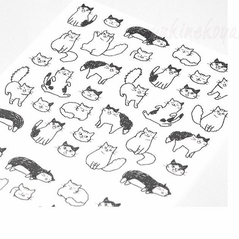 ねこ　シール　ぷくぷく
