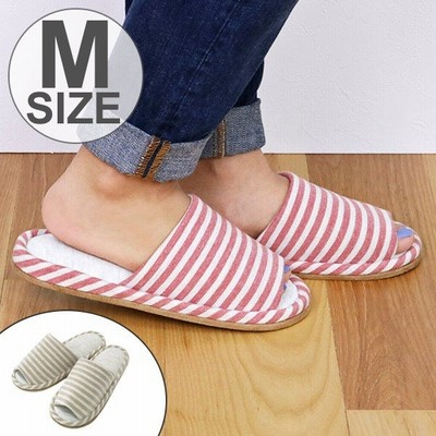 スリッパ 杢ニットボーダー外縫い Mサイズ ルームシューズ ルームスリッパ おしゃれ レディース 女性用 洗える ウォッシャブル 滑り止 通販 Lineポイント最大get Lineショッピング