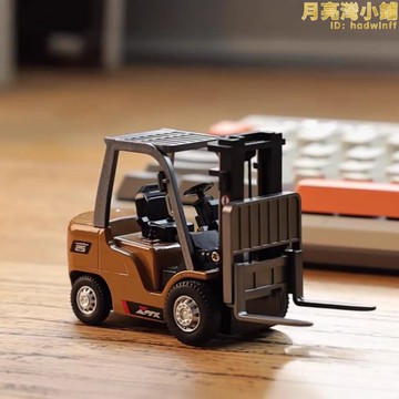 【口碑推薦】新款1/64桌面系列迷你合金叉車電動遙控口袋工程車玩具男孩