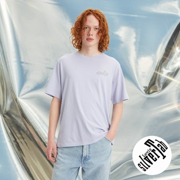 Levis Silver Tab銀標系列 男款 寬鬆版短袖T恤 / 銀標地球Logo 星空紫
