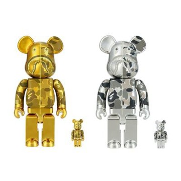 BE@RBRICK Bape 庫柏力克熊 金/銀 100%+400% BE-BAPE