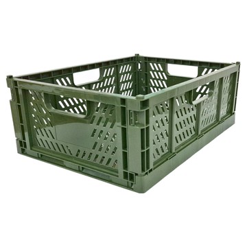 YAMADA可提式摺疊收納籃  大(340 x 256 x 126mm)  綠色  1個