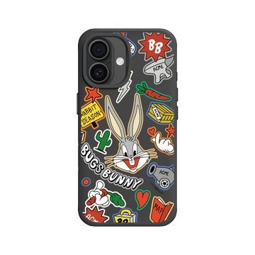 iPhone 16 SolidX 黑 - 樂一通 Looney Tunes - 兔巴哥貼紙款