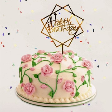 蛋糕裝飾 蛋糕插牌 生日蛋糕 生日派對 生日快樂 小熊 花圈 鑽石 愛心 玫瑰 造型 壓克力插牌