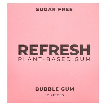 Refresh Gum, 植物基泡泡糖，12 片