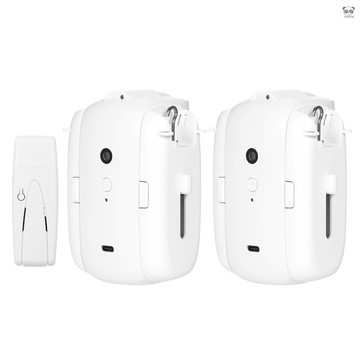 2Pcs電動窗簾電機 雙開掛鉤 支持I型軌/U型軌 窗簾杆開啟器 自動窗簾開關機器人 帶2*Type-C數據線+網關【白