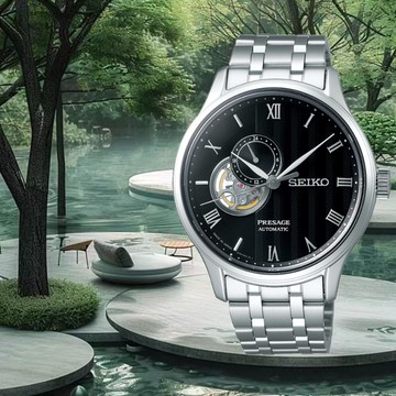 SEIKO_精工 SEIKO Presage 開芯機械錶 SSA445J1 (4R39-00W0D) 深藍色調 典雅質感