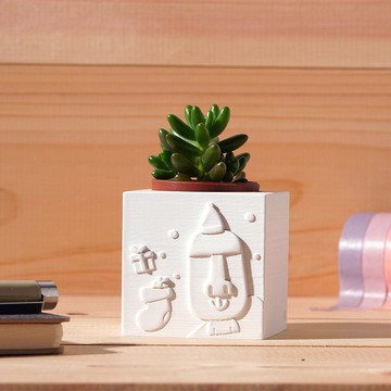 摩艾過聖誕 | 多肉植物水泥盆栽 | 好照顧 客製化禮物