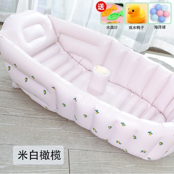 充氣游泳池 戲水池 充氣水池 ins韓風可折疊嬰兒充氣洗浴盆寶寶坐躺家用兒童游泳池防滑洗澡盆『cyd21100』