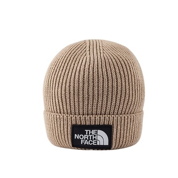 the north face logo保暖針織帽淺奶茶8che/毛帽/針織帽/雪帽/登山帽/男女