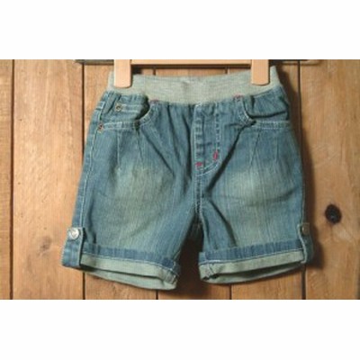 【アウトレット】ハーフパンツ ベビー ZIPSジップス ウエストリブゴムショートデニムパンツ キッズ 80cm