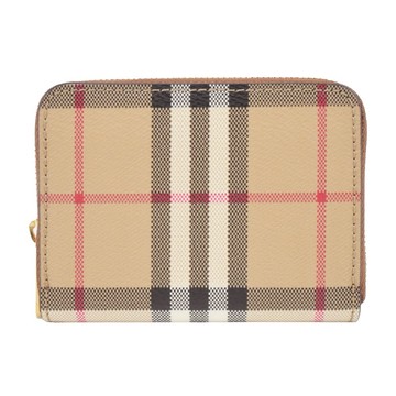 [平輸版]BURBERRY Vintage經典格紋帆布短夾(典藏米色)真品平輸