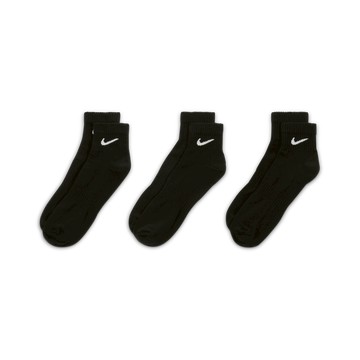 NIKE EVERYDAY LIGHTWEIGHT ANKLE SOCKS SET OF 3 BLACK