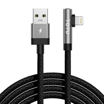 TOTU 拓途 極速系列 彎頭Lightning 編織傳輸快充線  1.2m  鐵灰色  1條