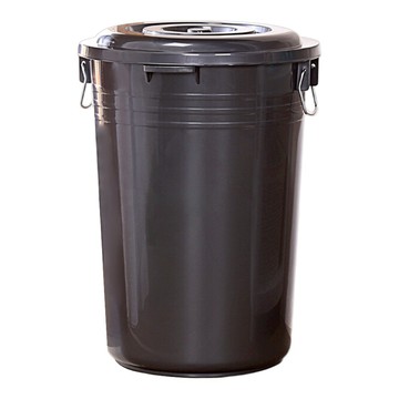 生活King 銀采萬年桶 46L(含蓋)/1組 適用於客廳、浴室、廚房、陽台、室外 台灣生產  45.3 x 43.2 x 50.3cm  灰色