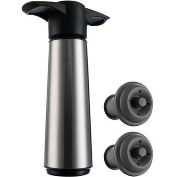 【VACU VIN】抽真空器+瓶塞2入(銀)