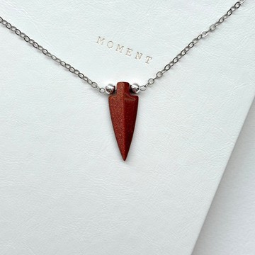 【印度傳說許願石】金砂石箭頭鍍金項鏈 機遇 避邪 安神定驚 聚財