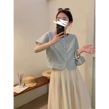 氣質御姐小香風短袖西裝外套女夏季韓版洋氣時髦百搭顯瘦短款開衫