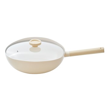 Creamy系列32cm炒鍋(IH爐可用鍋/非鐵氟龍不沾塗層/含玻璃蓋)