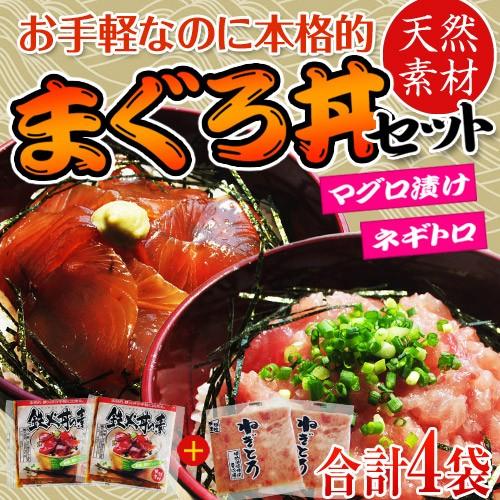 『まぐろ丼セット（マグロ漬け2P・ネギトロ2P）』　合計4Ｐ　※冷凍　sea　○