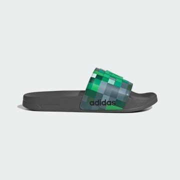 adidas 愛迪達 拖鞋 男鞋 女鞋 運動 ADILETTE SHOWER - MINECRAFT 灰綠 HQ2585