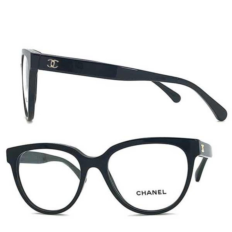 CHANEL メガネフレーム ブランド シャネル レディース ブラック