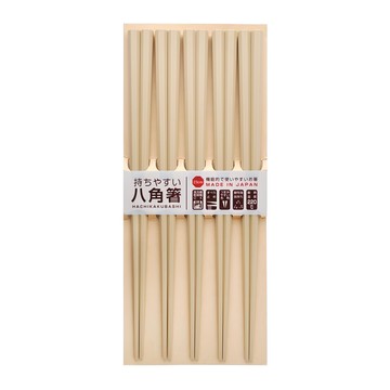 SUNLIFE 日製八角PBT耐熱筷5入組 - 23cm 耐熱220度  奶茶色  1組