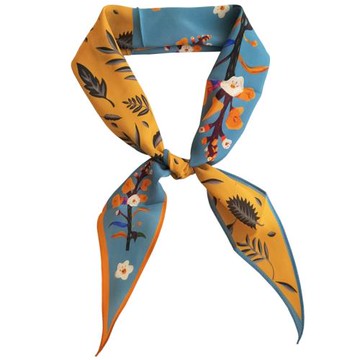 中國風春秋真絲小絲巾印花菱形巾發帶100%桑蠶絲領巾襯衫裝飾飄帶