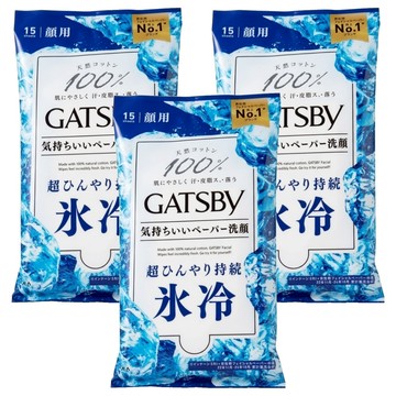 GATSBy 顏用涼感濕巾 冰涼皂香  15張  3個